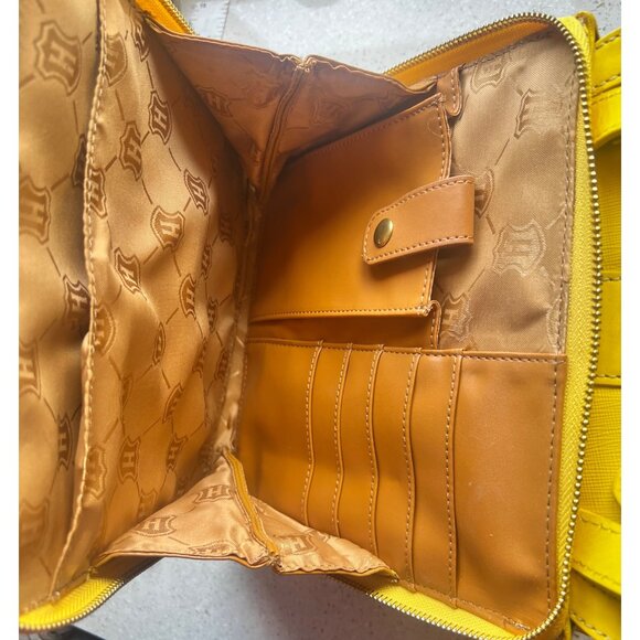 Yellow JW Hulme Leather Crossbody Bag With Tassel Accent & Adjustable Strap - Picture 14 of 14